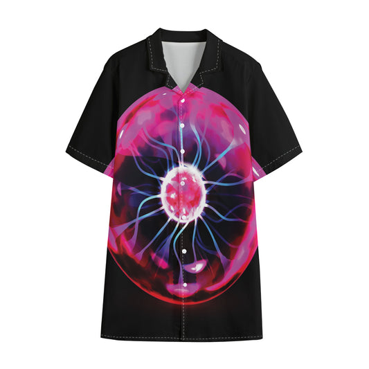 Plasma Ball Print Cotton Hawaiian Shirt