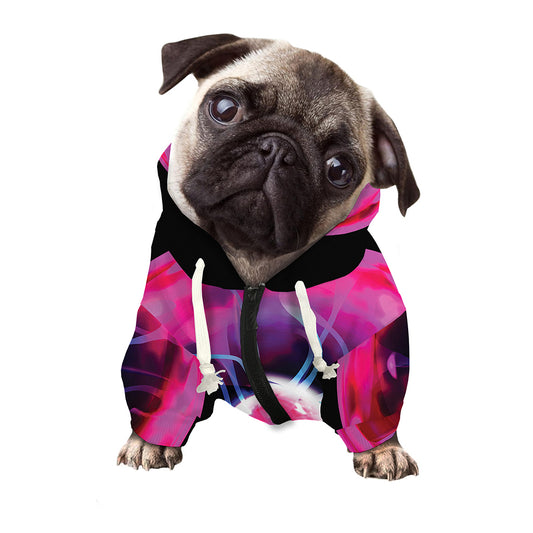 Plasma Ball Print Dog Zip Up Hoodie