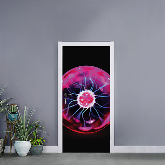 Plasma Ball Print Door Sticker