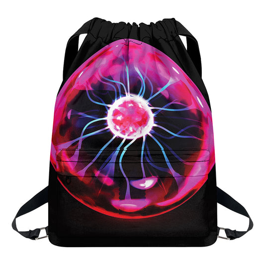 Plasma Ball Print Drawstring Backpack