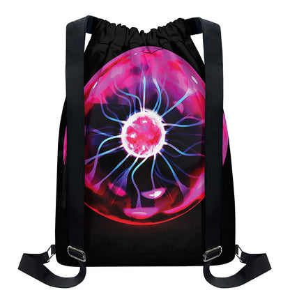 Plasma Ball Print Drawstring Backpack