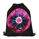 Plasma Ball Print Drawstring Bag