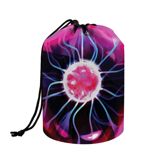 Plasma Ball Print Drawstring Makeup Bag