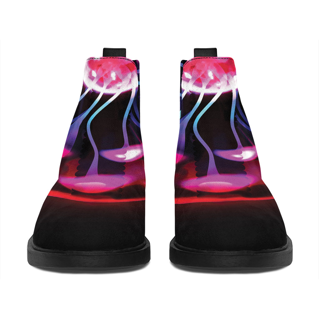 Plasma Ball Print Flat Ankle Boots