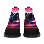 Plasma Ball Print Flat Ankle Boots