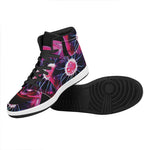 Plasma Ball Print High Top Leather Sneakers