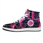 Plasma Ball Print High Top Leather Sneakers