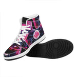 Plasma Ball Print High Top Leather Sneakers