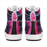 Plasma Ball Print High Top Leather Sneakers