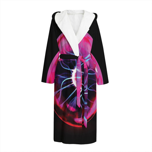 Plasma Ball Print Hooded Bathrobe