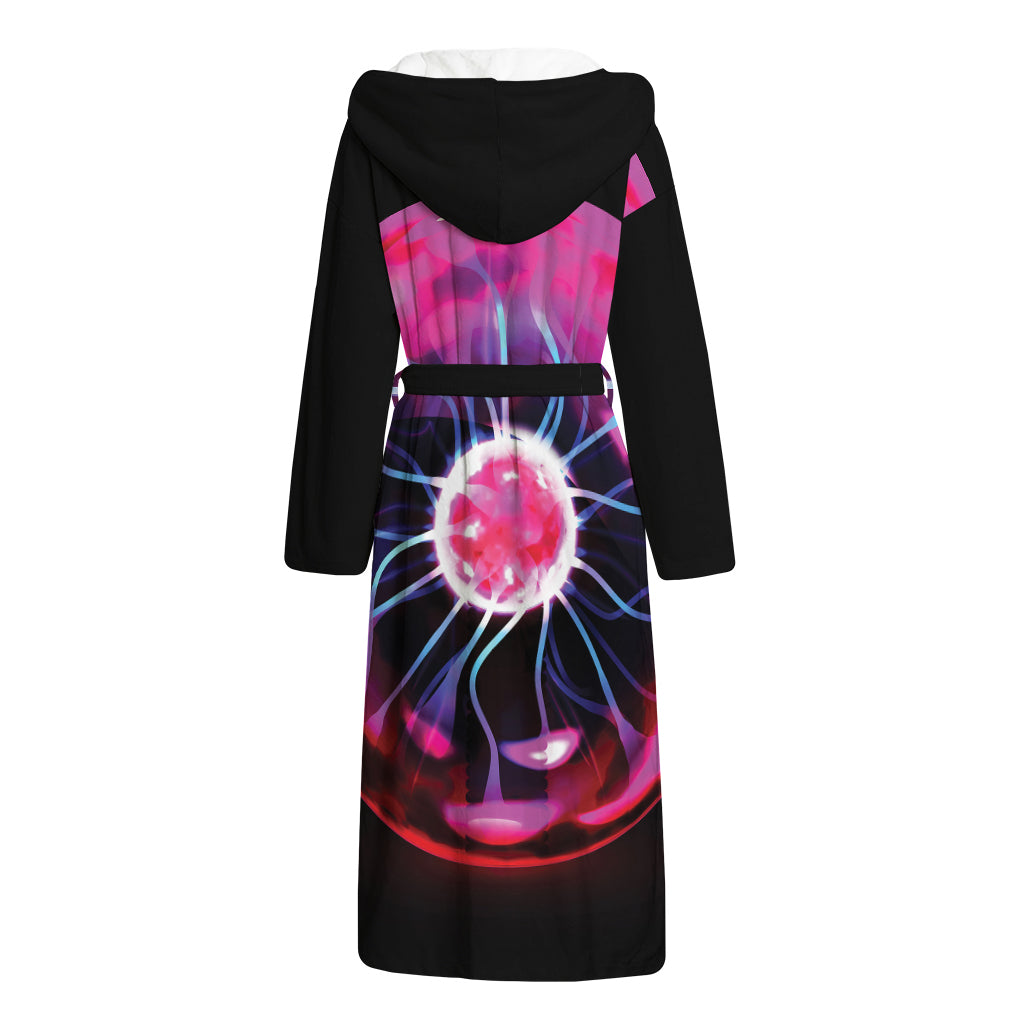 Plasma Ball Print Hooded Bathrobe