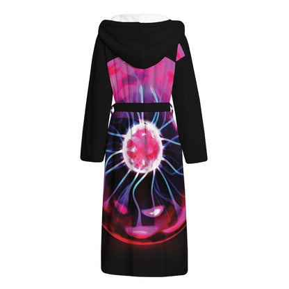 Plasma Ball Print Hooded Bathrobe
