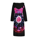 Plasma Ball Print Hooded Bathrobe