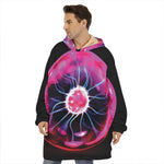 Plasma Ball Print Hoodie Blanket