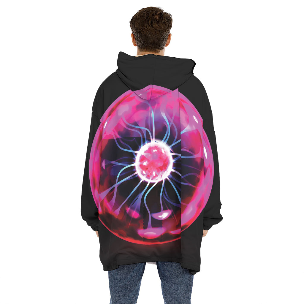 Plasma Ball Print Hoodie Blanket