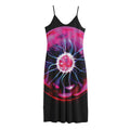 Plasma Ball Print Jersey Midi Cami Dress
