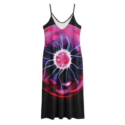 Plasma Ball Print Jersey Midi Cami Dress