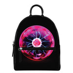 Plasma Ball Print Leather Backpack