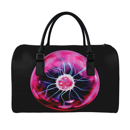 Plasma Ball Print Leather Duffle Bag