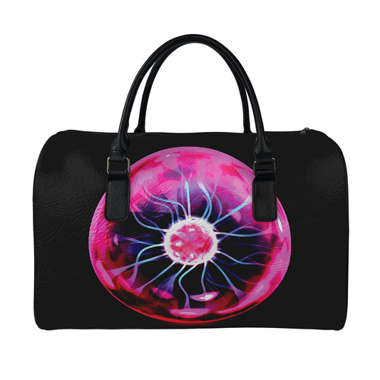 Plasma Ball Print Leather Duffle Bag