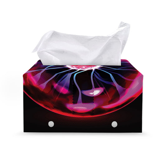 Plasma Ball Print Leather Tissue Box Cover