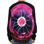 Plasma Ball Print Long Sleeve Baseball Jersey
