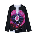 Plasma Ball Print Long Sleeve Short Coat