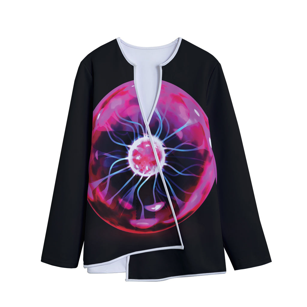 Plasma Ball Print Long Sleeve Short Coat