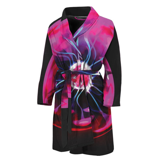Plasma Ball Print Men's Bathrobe