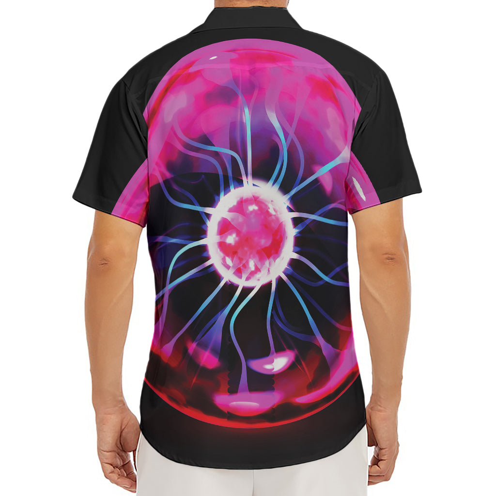 Plasma Ball Print Men's Deep V-Neck Shirt