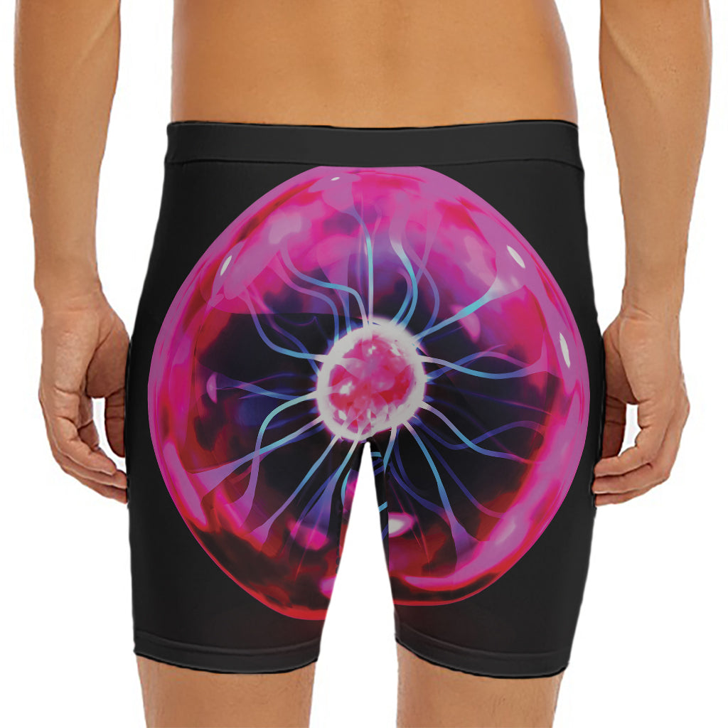 Plasma Ball Print Men's Long Boxer Briefs