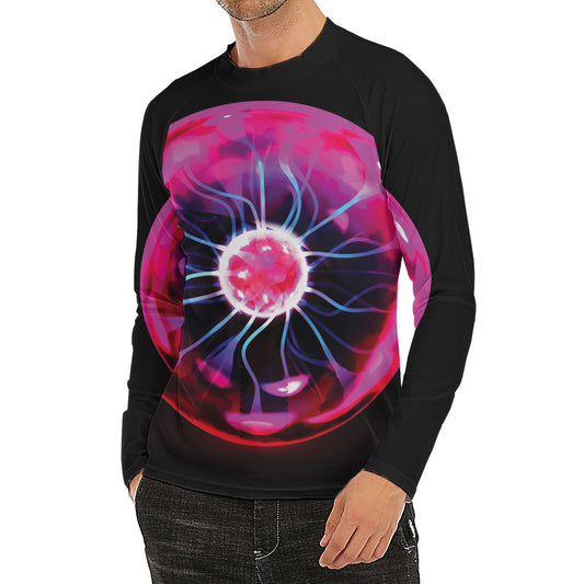 Plasma Ball Print Men's Long Sleeve Rash Guard