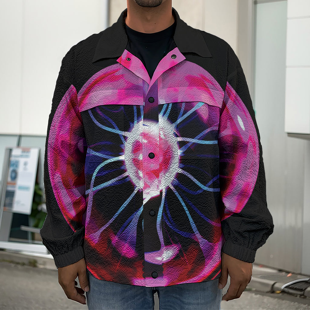 Plasma Ball Print Men's Shirt Jacket