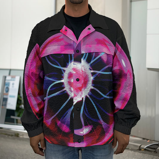 Plasma Ball Print Men's Shirt Jacket