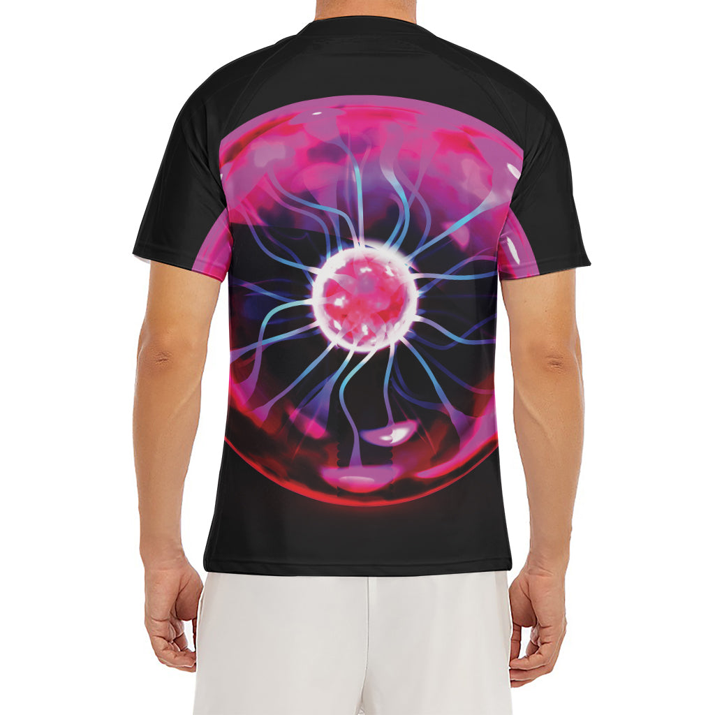 Plasma Ball Print Men's Short Sleeve Rash Guard