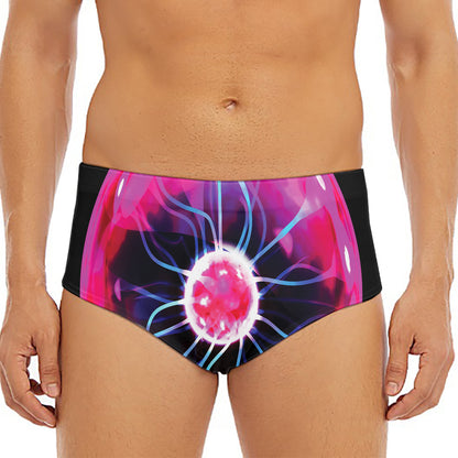 Plasma Ball Print Men's Triangle Swim Briefs