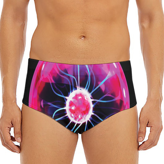 Plasma Ball Print Men's Triangle Swim Briefs