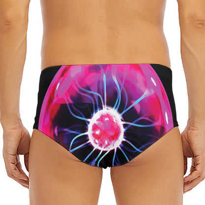 Plasma Ball Print Men's Triangle Swim Briefs