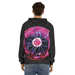 Plasma Ball Print Men's Velvet Pullover Hoodie