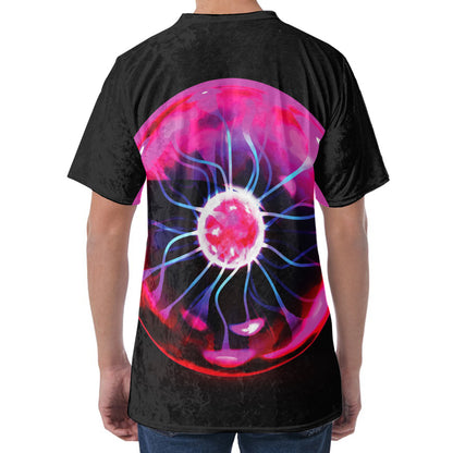 Plasma Ball Print Men's Velvet T-Shirt