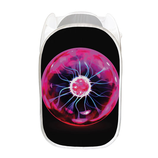 Plasma Ball Print Mesh Laundry Hamper