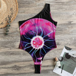 Plasma Ball Print One Shoulder Bodysuit