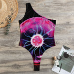 Plasma Ball Print One Shoulder Bodysuit