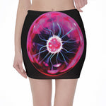Plasma Ball Print Pencil Mini Skirt