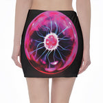 Plasma Ball Print Pencil Mini Skirt