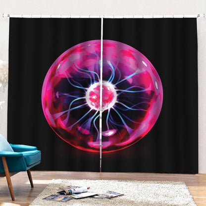 Plasma Ball Print Pencil Pleat Curtains