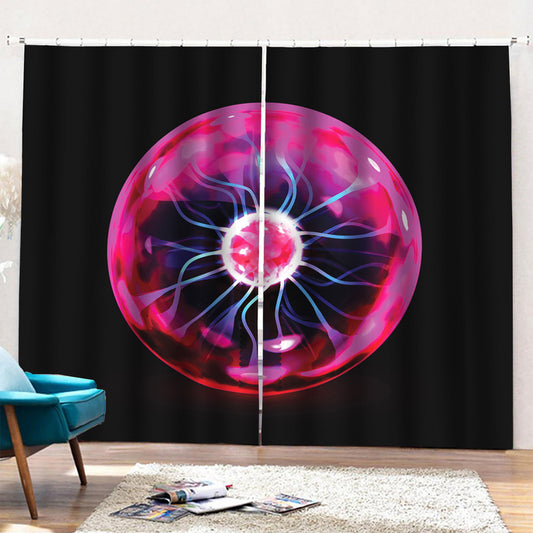 Plasma Ball Print Pencil Pleat Curtains