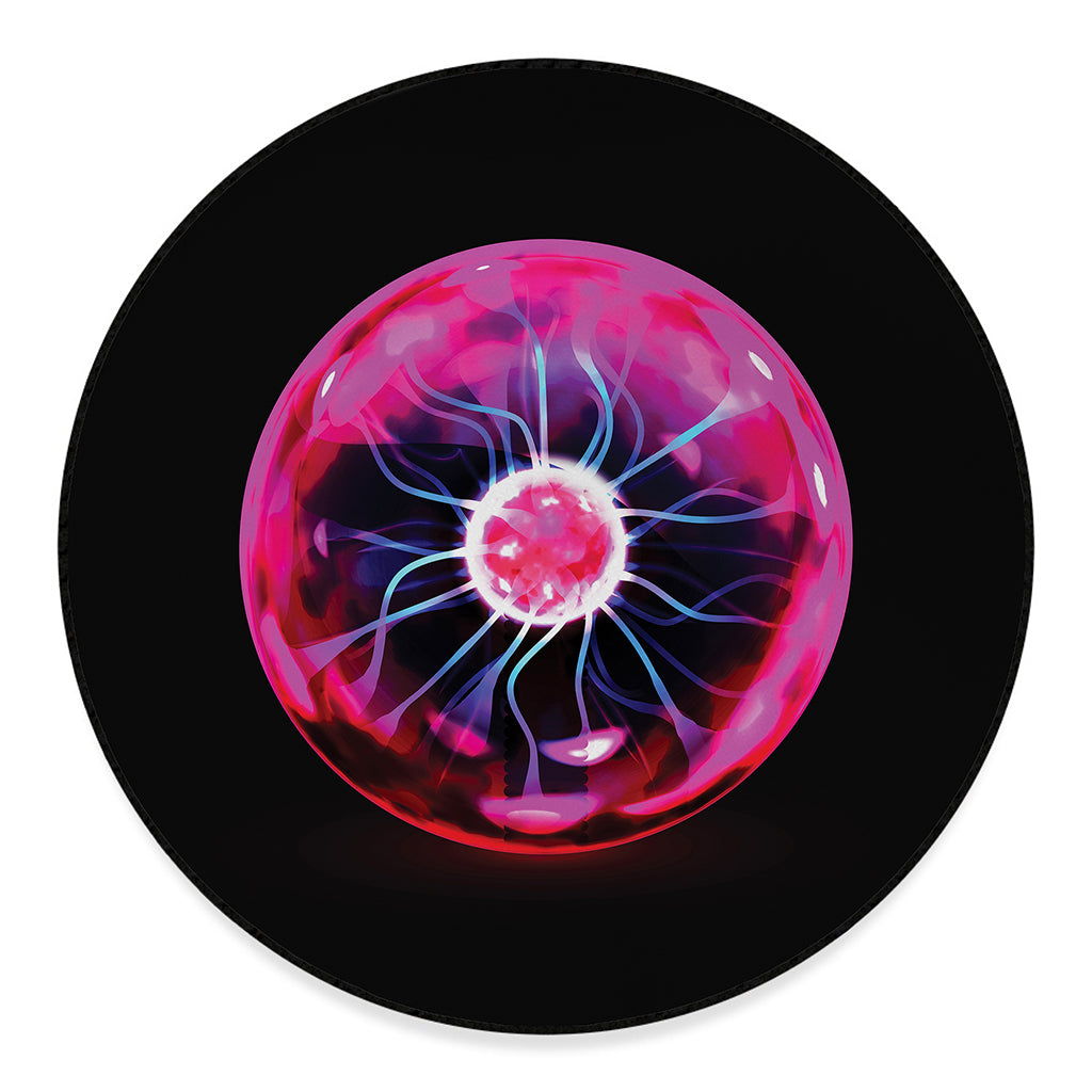 Plasma Ball Print Round Floor Mat