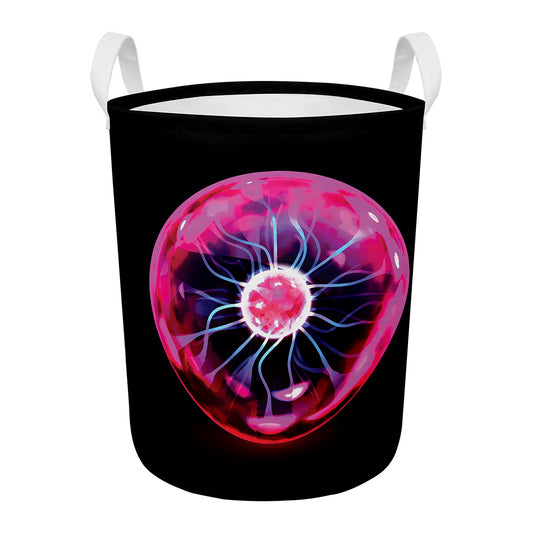 Plasma Ball Print Round Laundry Basket