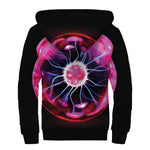 Plasma Ball Print Sherpa Lined Zip Up Hoodie